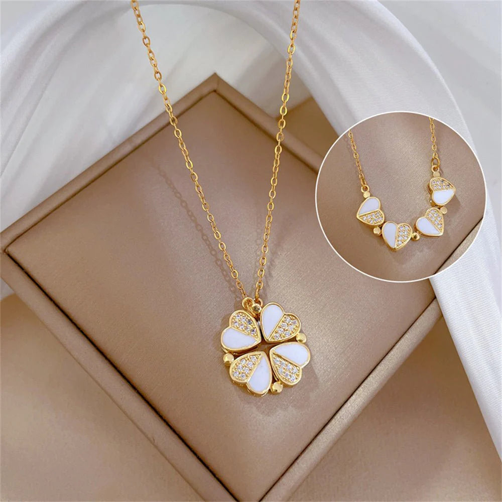 Four-Leaf Clover Crystal Necklace