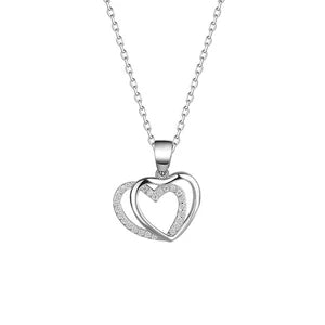 Silver Double Heart Necklace