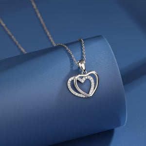 Silver Double Heart Necklace