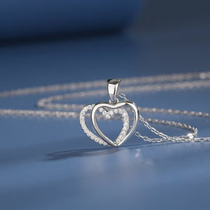 Silver Double Heart Necklace