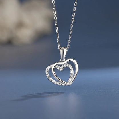 Silver Double Heart Necklace