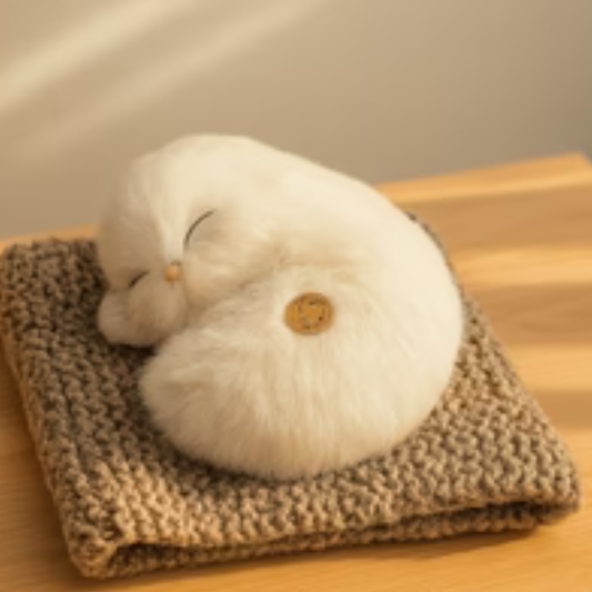 Sleeping Cat Plush Toy with Sound