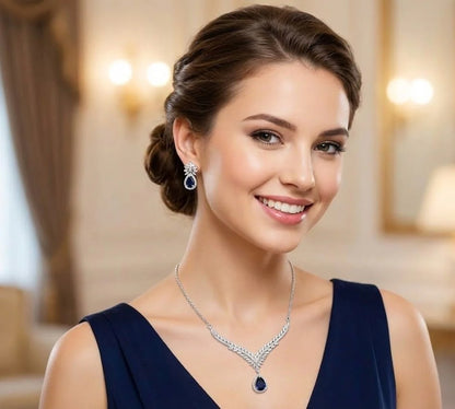 Aurora Leaf Diamond Necklace Set