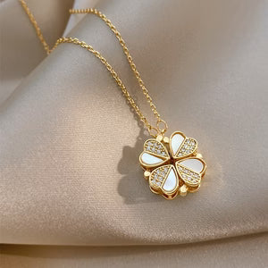 Four-Leaf Clover Crystal Necklace