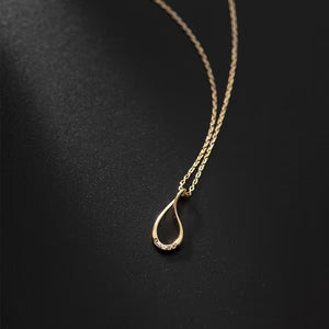 Silver Hollow Drop Necklace