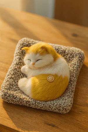 Sleeping Cat Plush Toy with Sound