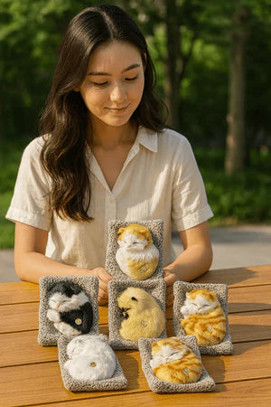 Sleeping Cat Plush Toy with Sound